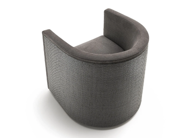 CONFIDENT RATTAN - Fabric armchair with armrests by Living Divani - view 3